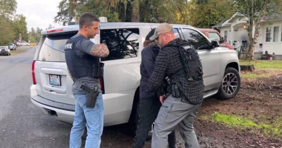 Footage released by the Renton Police Department showed Sgt. Eric Gordon and a member of the Renton Police Department’s Violent Crime Unit arrest an individual. (Screenshot)