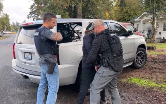 Footage released by the Renton Police Department showed Sgt. Eric Gordon and a member of the Renton Police Department’s Violent Crime Unit arrest an individual. (Screenshot)