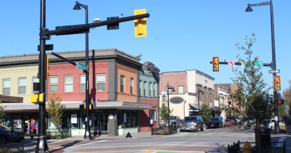 Downtown Renton, pictured here on Wells Avenue and 3rd Street with a view of Erasmus the Renton Dragon. File photo