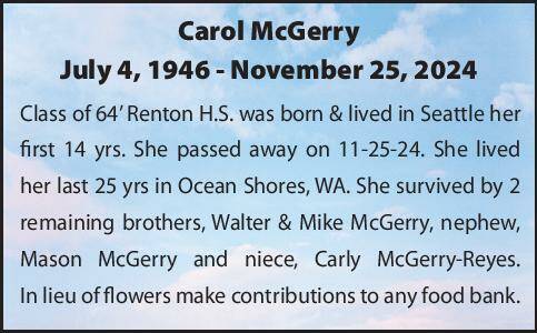 Carol McGerry | Obituary