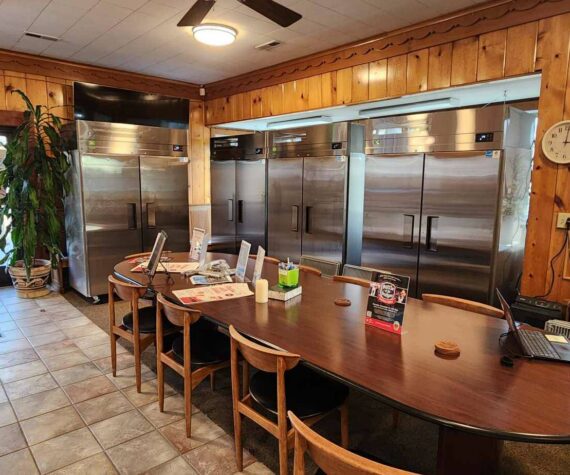 Four of the seven freezers at the Renton Chamber are currently being used by the Salvation Army Renton while their freezer is being repaired. Photo courtesy of the Renton Chamber of Commerce.