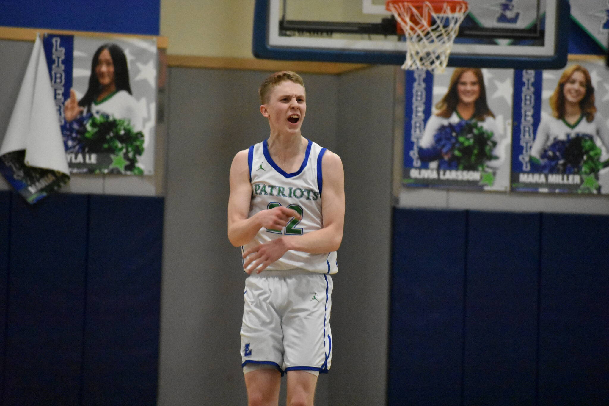 Jackson Whitaker shows a lot of emotion in the fourth quarter against the Wolverines. Ben Ray / The Reporter