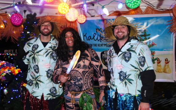 The Kent Police Department went all out with their “Moana” themed display - even Maui showed up. Photo by Bailey Jo Josie/Sound Publishing.