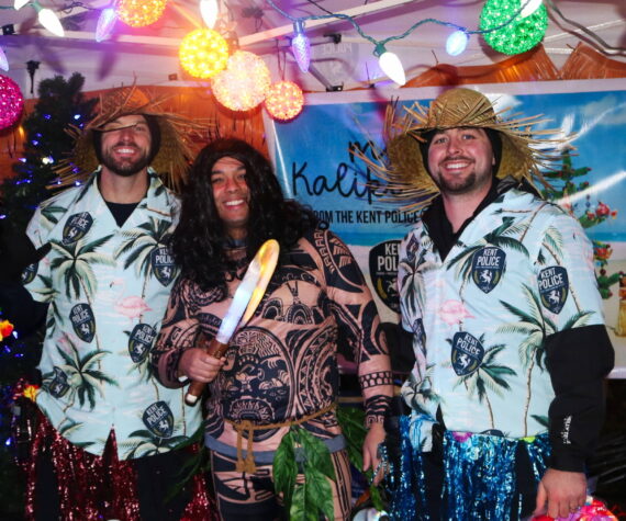 The Kent Police Department went all out with their “Moana” themed display - even Maui showed up. Photo by Bailey Jo Josie/Sound Publishing.