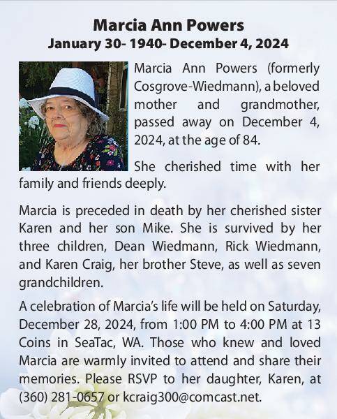 Marcia Ann Powers | Obituary