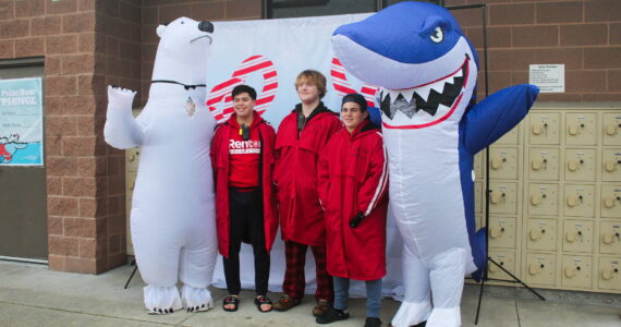 Photo op at the 2024 Polar Bear Plunge. Photo by Bailey Jo Josie/Sound Publishing.