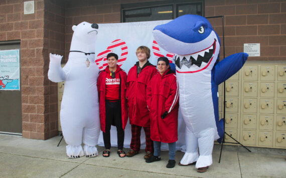 Photo op at the 2024 Polar Bear Plunge. Photo by Bailey Jo Josie/Sound Publishing.