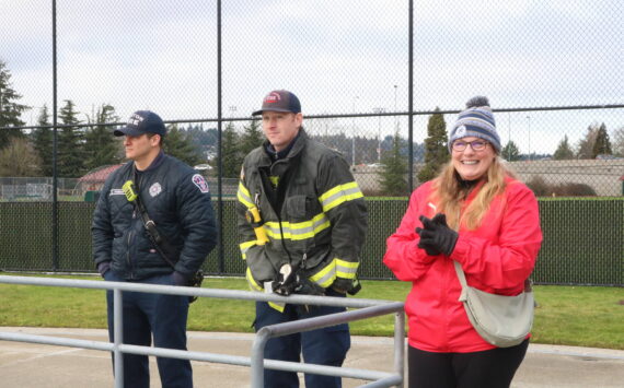 People from Renton Police, Fire and Parks and Recreation came out for the Polar Plunge on New Year’s Day. Photo by Bailey Jo Josie/Sound Publishing.