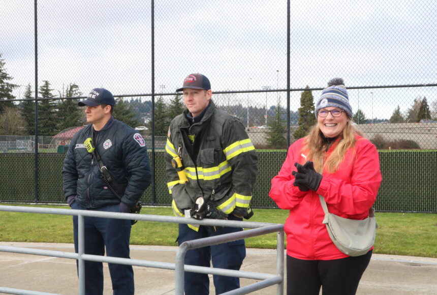 <p>People from Renton Police, Fire and Parks and Recreation came out for the Polar Plunge on New Year’s Day. Photo by Bailey Jo Josie/Sound Publishing.</p>