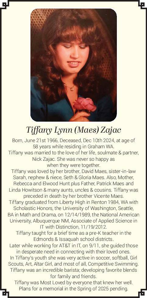 Tiffany Lynn (Maes) Zajac | Obituary